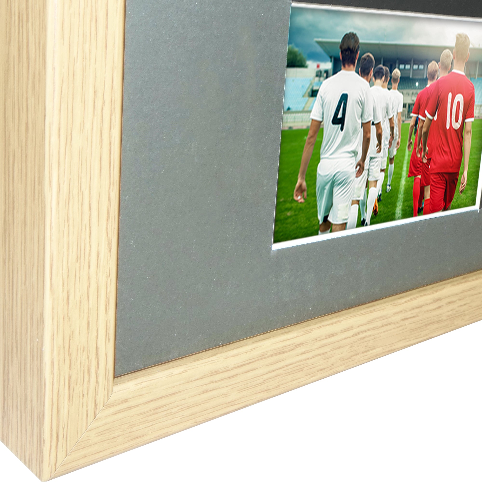 Vivarti DIY 3D Mounted + Double Aperture Sports Shirt Display Oak Frame with Colour Mounts