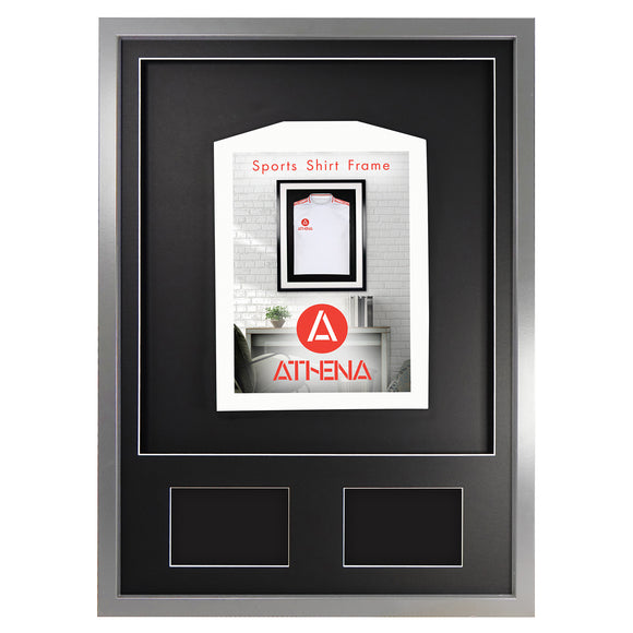 Vivarti DIY 3D Mounted + Double Aperture Sports Shirt Display Silver Frame