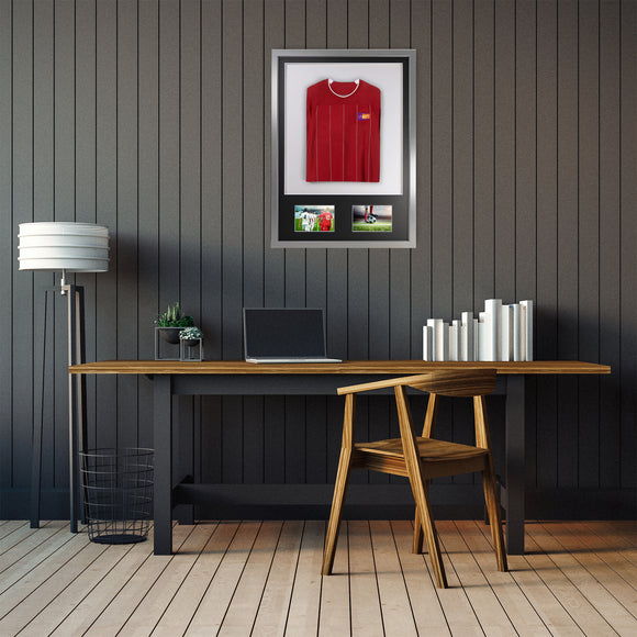 Vivarti DIY 3D Mounted + Double Aperture Sports Shirt Display Silver Frame