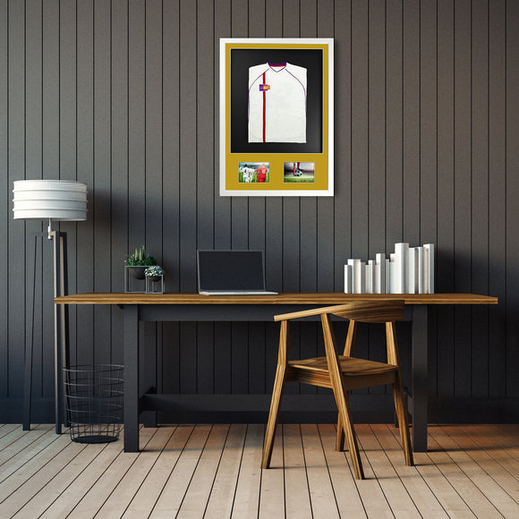 Vivarti DIY 3D Mounted + Double Aperture Sports Shirt Display White  Frame with Colour Mounts