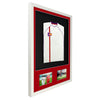 Vivarti DIY 3D Mounted + Double Aperture Sports Shirt Display Gloss White with Colour Mounts