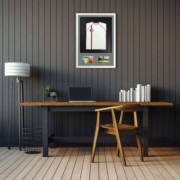 Vivarti DIY 3D Mounted + Double Aperture Sports Shirt Display White  Frame with Colour Mounts