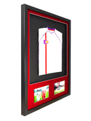 Vivarti DIY 3D Mounted + Double Aperture Sports Shirt Display Black Frame with Colour Mounts-32
