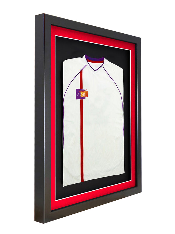 Vivarti DIY 3D Mounted Sports Shirt Display Black Frame with Colour Mounts