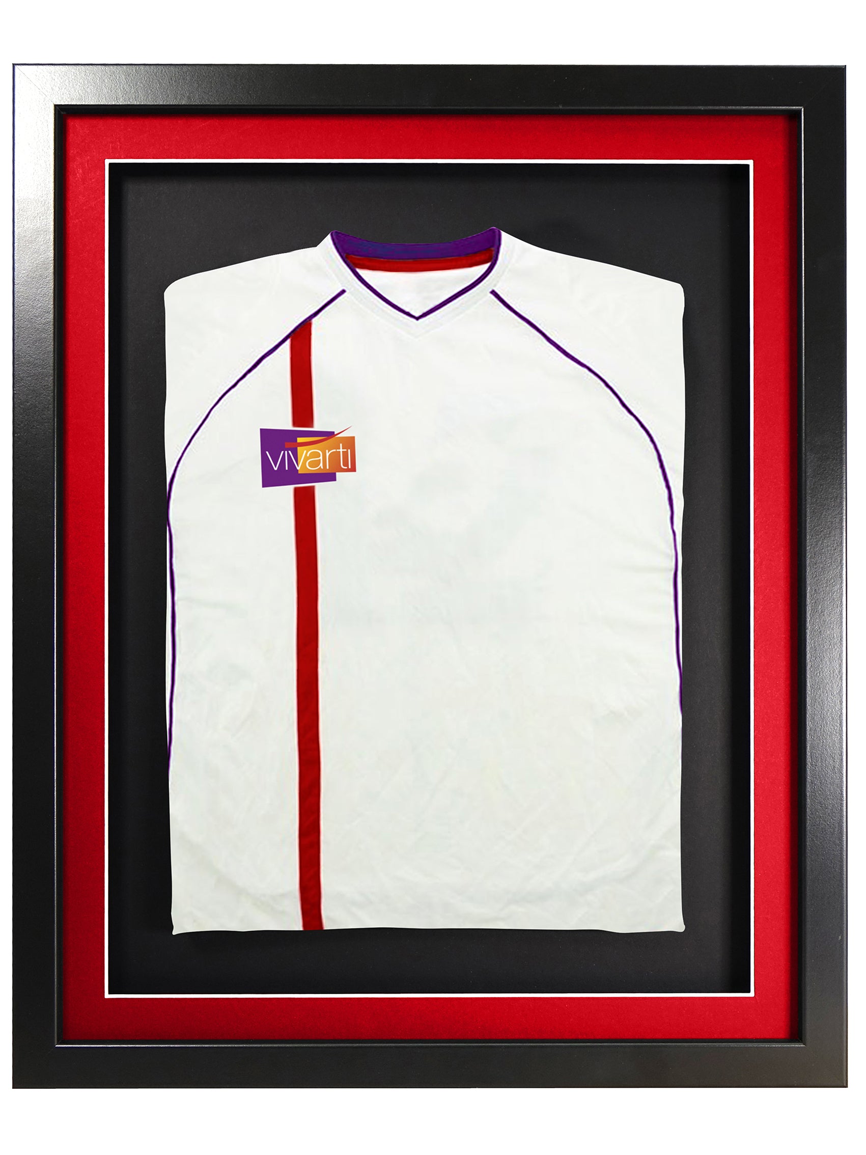 Vivarti DIY 3D Mounted Sports Shirt Display Black Frame with Colour Mounts