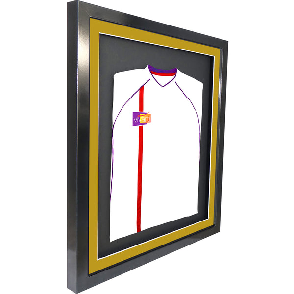 Vivarti DIY 3D Mounted Sports Shirt Display Gloss Black Frame with Colour Mounts