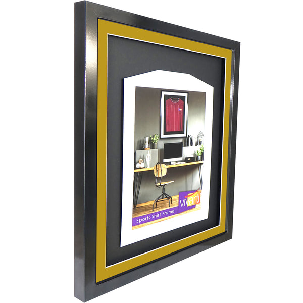 Vivarti DIY 3D Mounted Sports Shirt Display Gloss Black Frame with Colour Mounts