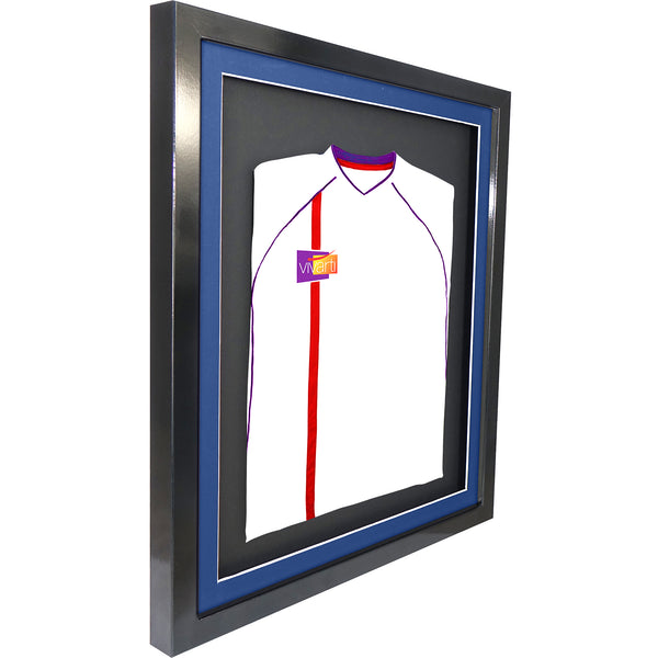 Vivarti DIY 3D Mounted Sports Shirt Display Gloss Black Frame with Colour Mounts