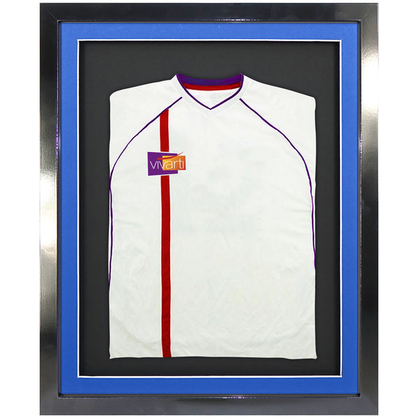 Vivarti DIY 3D Mounted Sports Shirt Display Gloss Black Frame with Colour Mounts