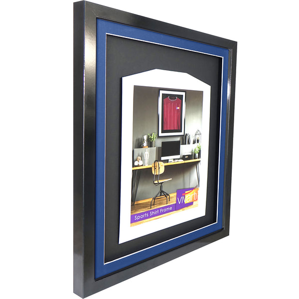 Vivarti DIY 3D Mounted Sports Shirt Display Gloss Black Frame with Colour Mounts