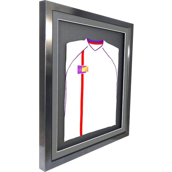Vivarti DIY 3D Mounted Sports Shirt Display Gloss Black Frame with Colour Mounts