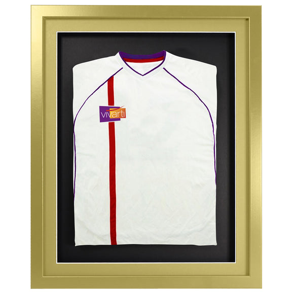 Vivarti DIY 3D Mounted Sports Shirt Display Gold  Frame with Colour Mounts