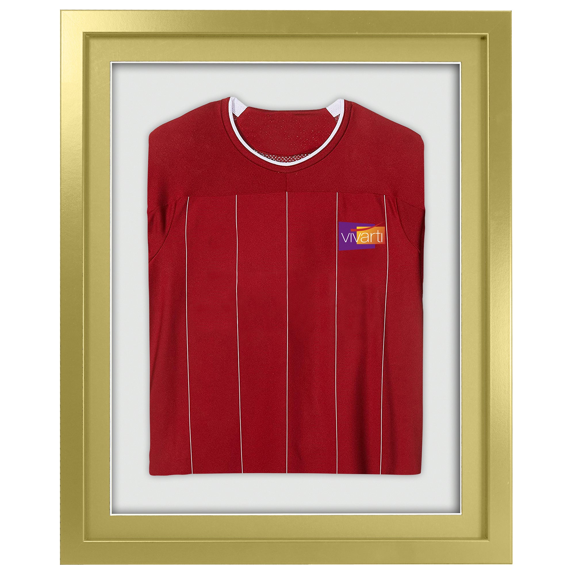 Vivarti DIY 3D Mounted Sports Shirt Display Gold  Frame with Colour Mounts