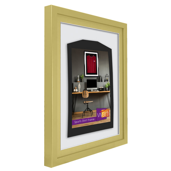Vivarti DIY 3D Mounted Sports Shirt Display Gold  Frame with Colour Mounts