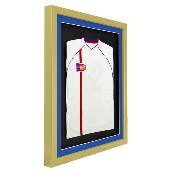 Vivarti DIY 3D Mounted Sports Shirt Display Gold  Frame with Colour Mounts