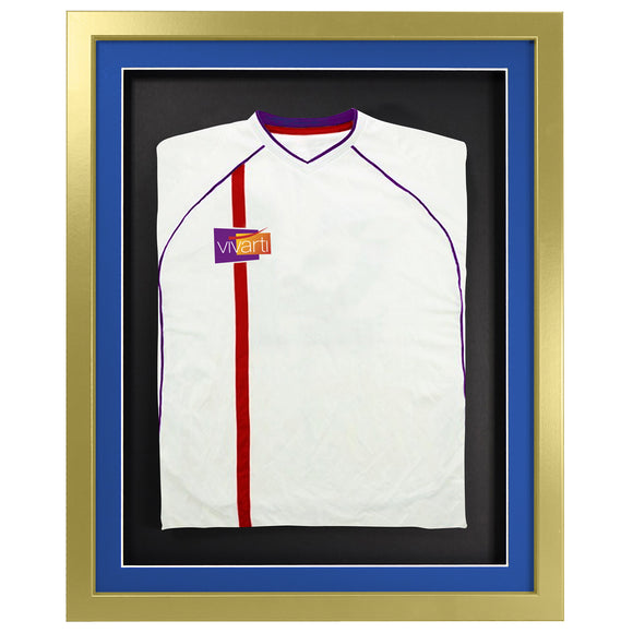 Vivarti DIY 3D Mounted Sports Shirt Display Gold  Frame with Colour Mounts