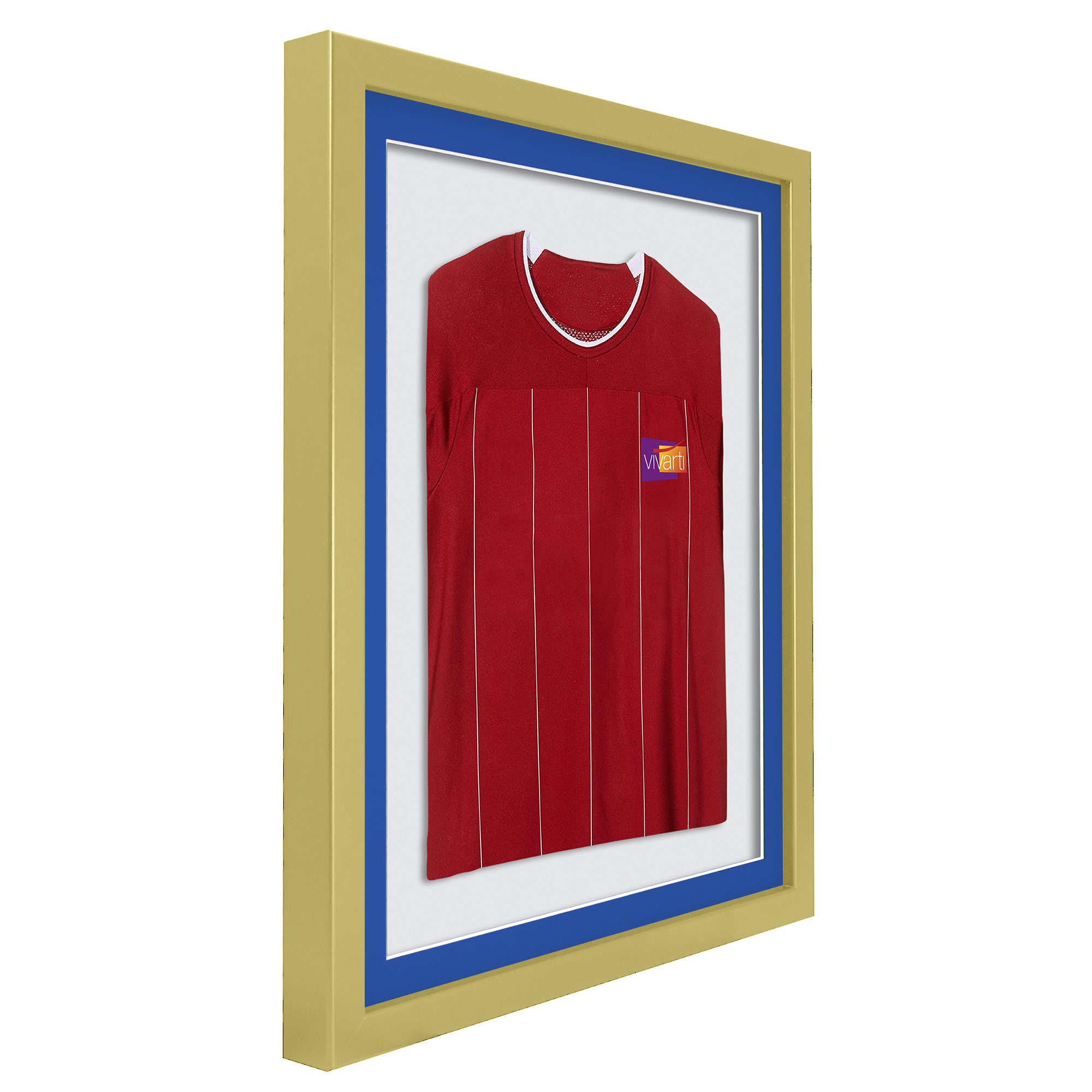 Vivarti DIY 3D Mounted Sports Shirt Display Gold  Frame with Colour Mounts