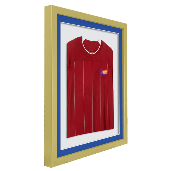 Vivarti DIY 3D Mounted Sports Shirt Display Gold  Frame with Colour Mounts