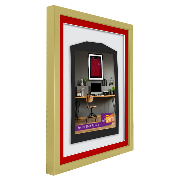 Vivarti DIY 3D Mounted Sports Shirt Display Gold  Frame with Colour Mounts