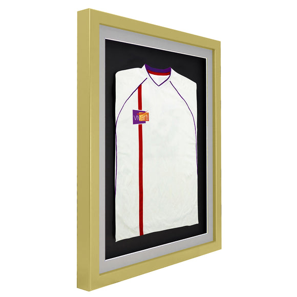 Vivarti DIY 3D Mounted Sports Shirt Display Gold  Frame with Colour Mounts