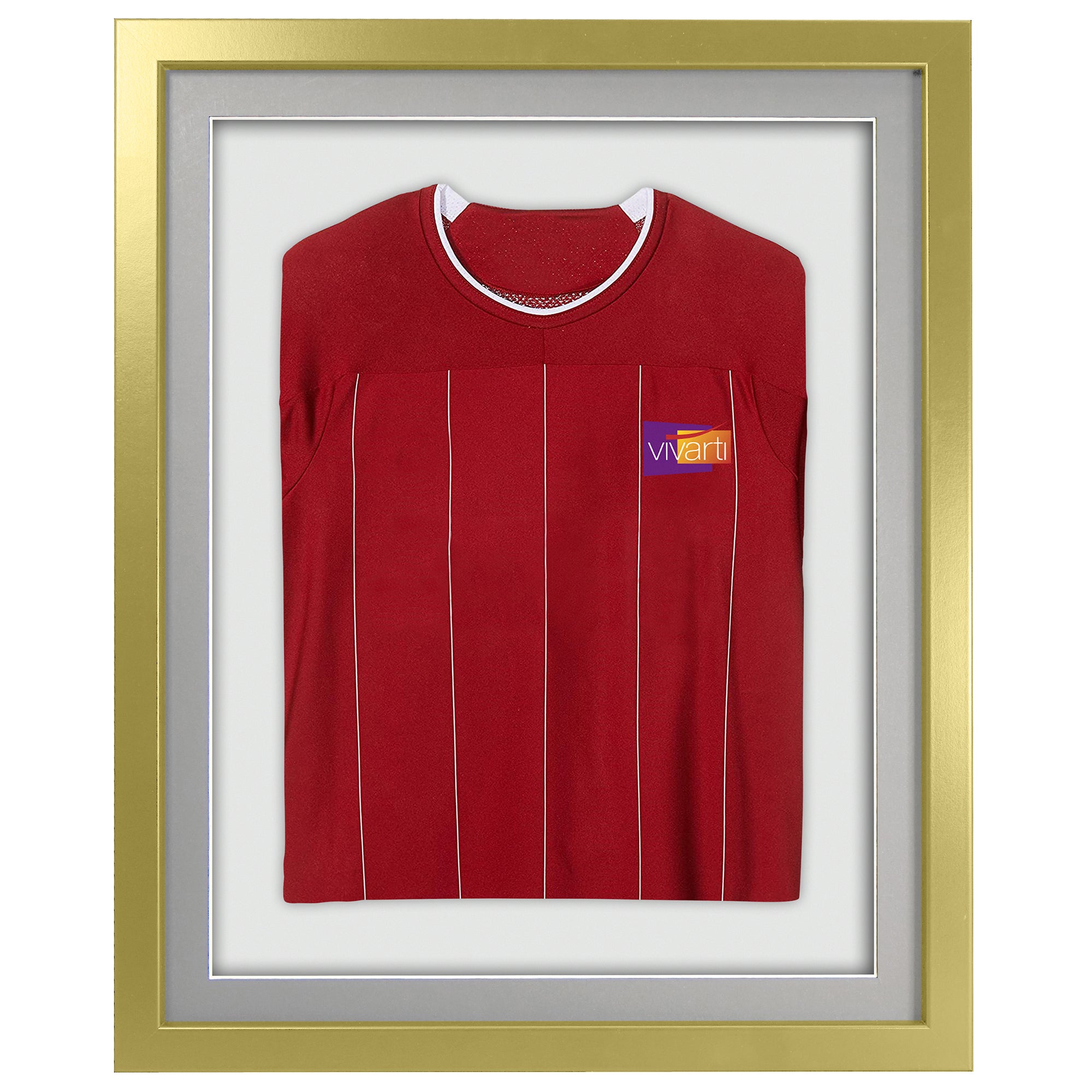 Vivarti DIY 3D Mounted Sports Shirt Display Gold  Frame with Colour Mounts