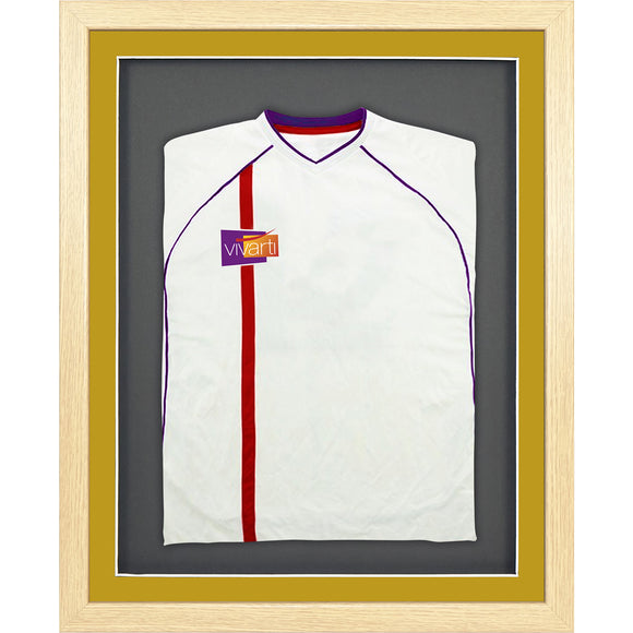 Vivarti DIY 3D Mounted Sports Shirt Display Oak Frame with Colour Mounts