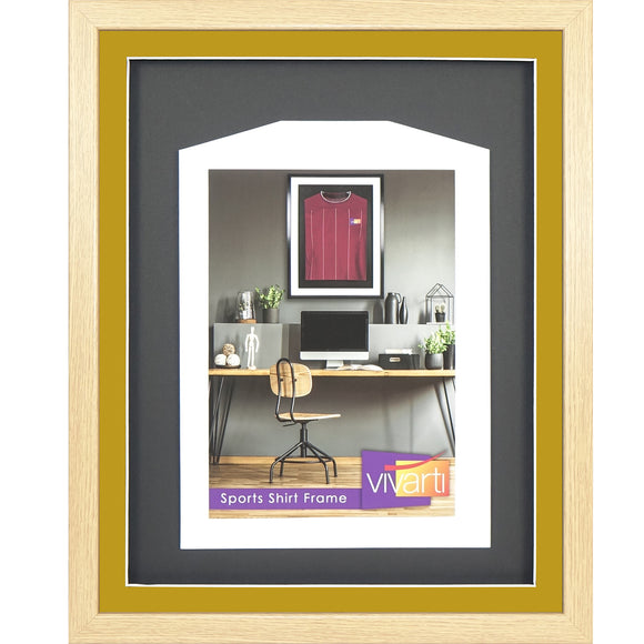 Vivarti DIY 3D Mounted Sports Shirt Display Oak Frame with Colour Mounts