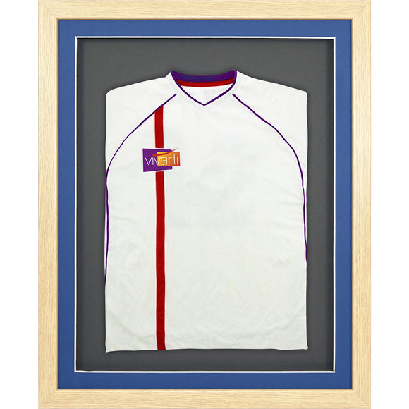 Vivarti DIY 3D Mounted Sports Shirt Display Oak Frame with Colour Mounts