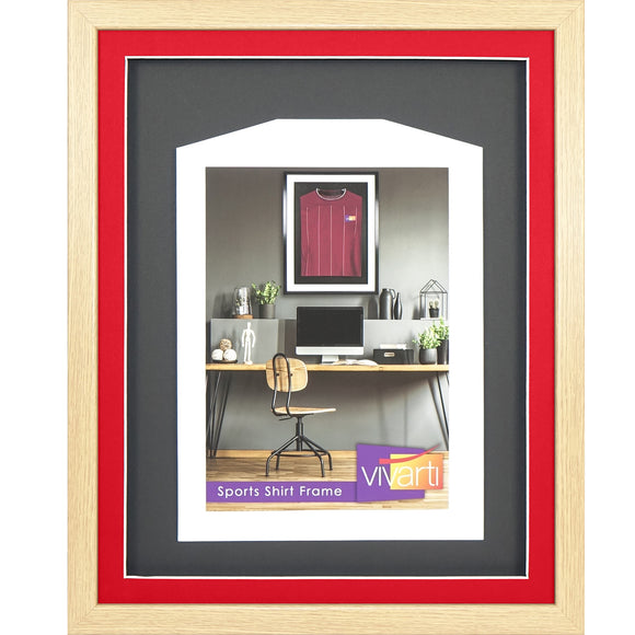 Vivarti DIY 3D Mounted Sports Shirt Display Oak Frame with Colour Mounts