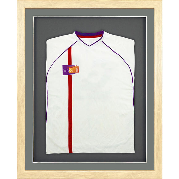 Vivarti DIY 3D Mounted Sports Shirt Display Oak Frame with Colour Mounts