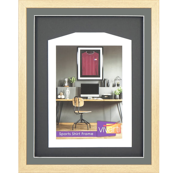 Vivarti DIY 3D Mounted Sports Shirt Display Oak Frame with Colour Mounts