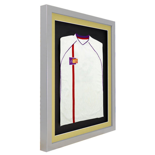 Vivarti DIY 3D Mounted Sports Shirt Display Silver  Frame with Colour Mounts