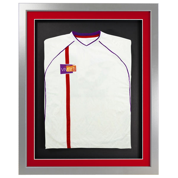 Vivarti DIY 3D Mounted Sports Shirt Display Silver  Frame with Colour Mounts