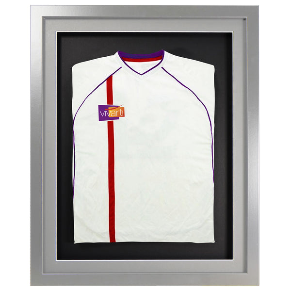 Vivarti DIY 3D Mounted Sports Shirt Display Silver  Frame with Colour Mounts