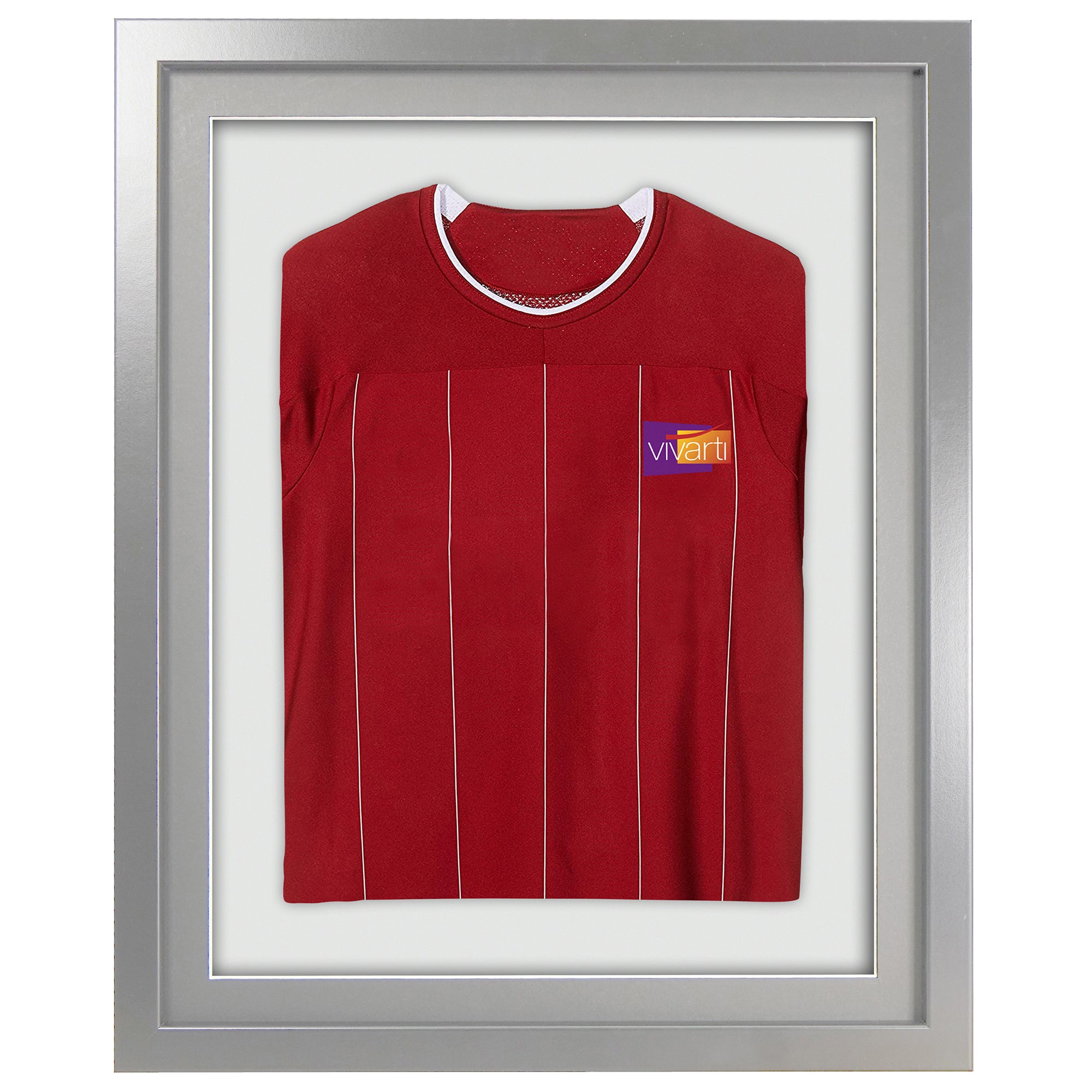 Vivarti DIY 3D Mounted Sports Shirt Display Silver  Frame with Colour Mounts