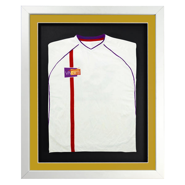 Vivarti DIY 3D Mounted Sports Shirt Display Gloss White Frame with Colour Mounts