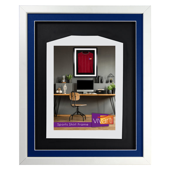 Vivarti DIY 3D Mounted Sports Shirt Display Gloss White Frame with Colour Mounts