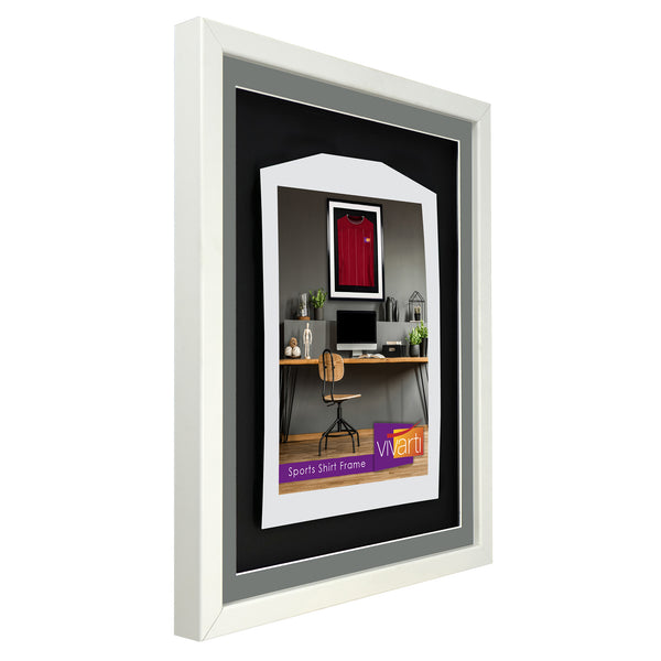 Vivarti DIY 3D Mounted Sports Shirt Display White  Frame with Colour Mounts