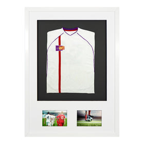 Vivarti DIY Sports Shirt Display 3D + Double Aperture Gloss White Frame