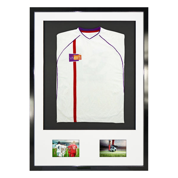 Vivarti DIY Sports Shirt Display 3D + Double Aperture Gloss Black Frame