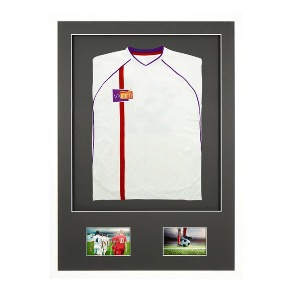 Vivarti DIY Sports Shirt Display 3D + Double Aperture White Frame