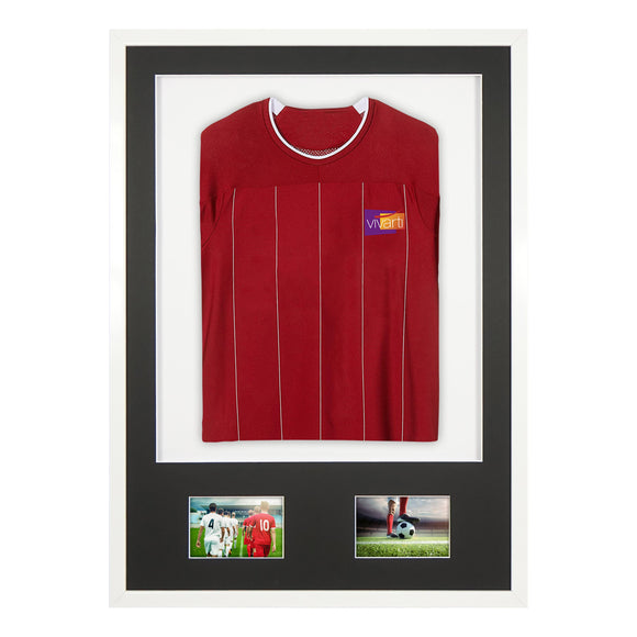 Vivarti DIY Sports Shirt Display 3D + Double Aperture White Frame