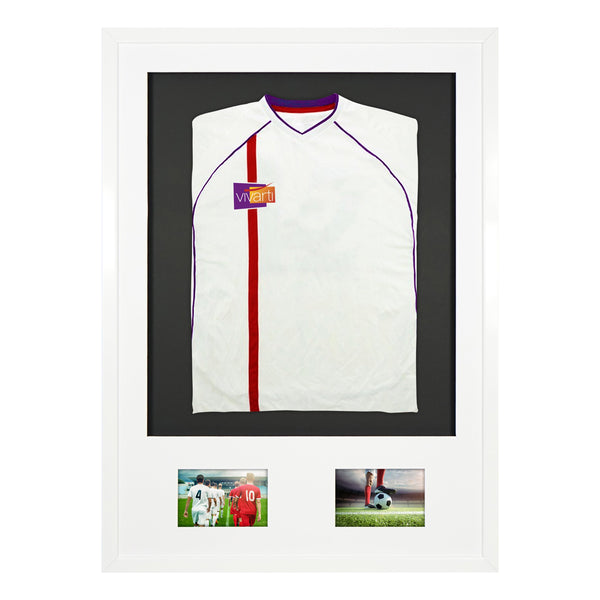 Vivarti DIY Sports Shirt Display 3D + Double Aperture White Frame