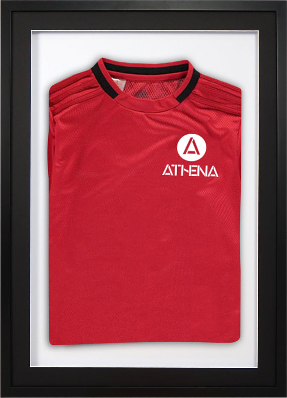 Athena Premium Wood DIY Sports Shirt Display 3D Mounted Black Frame