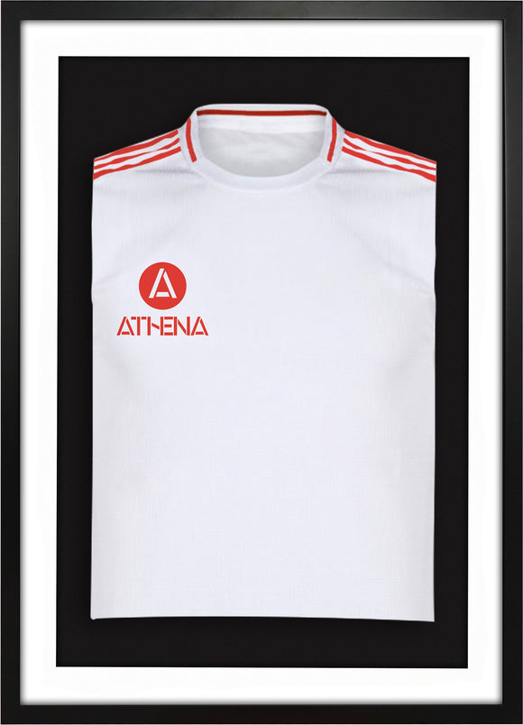 Athena Premium Wood DIY Sports Shirt Display 3D Mounted Black Frame