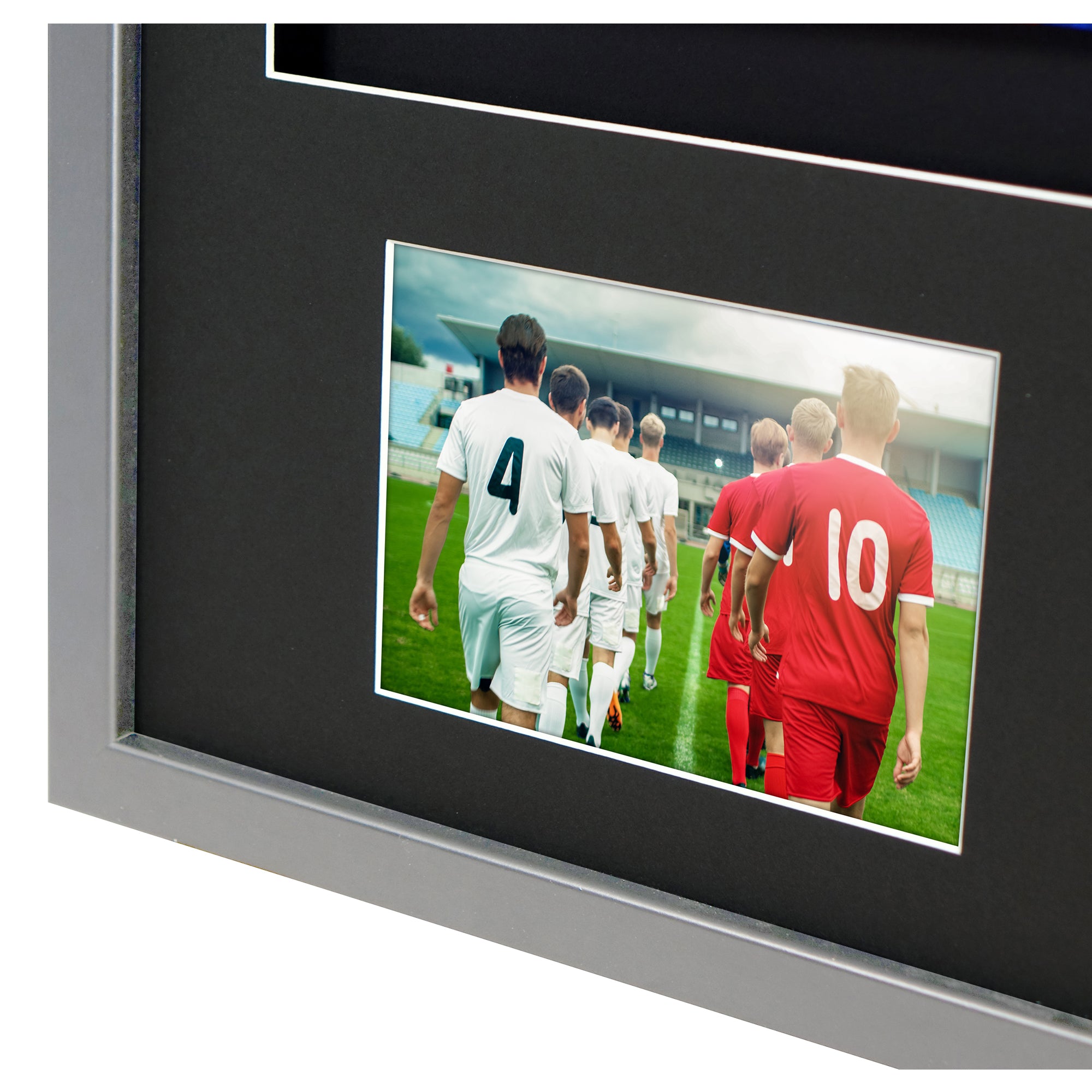 Vivarti DIY 3D Mounted + Double Aperture Sports Shirt Display Silver Frame
