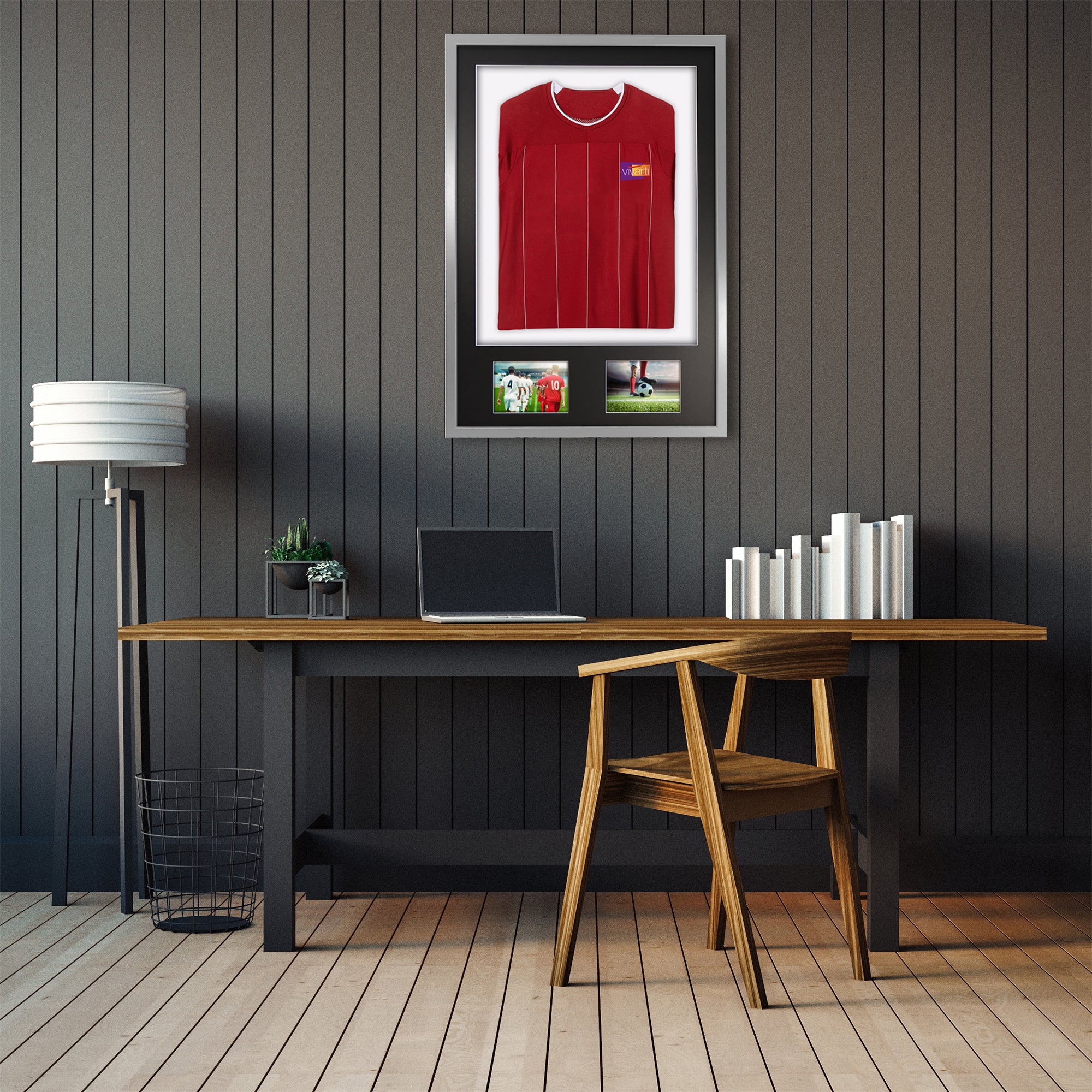 Vivarti DIY 3D Mounted + Double Aperture Sports Shirt Display Silver Frame