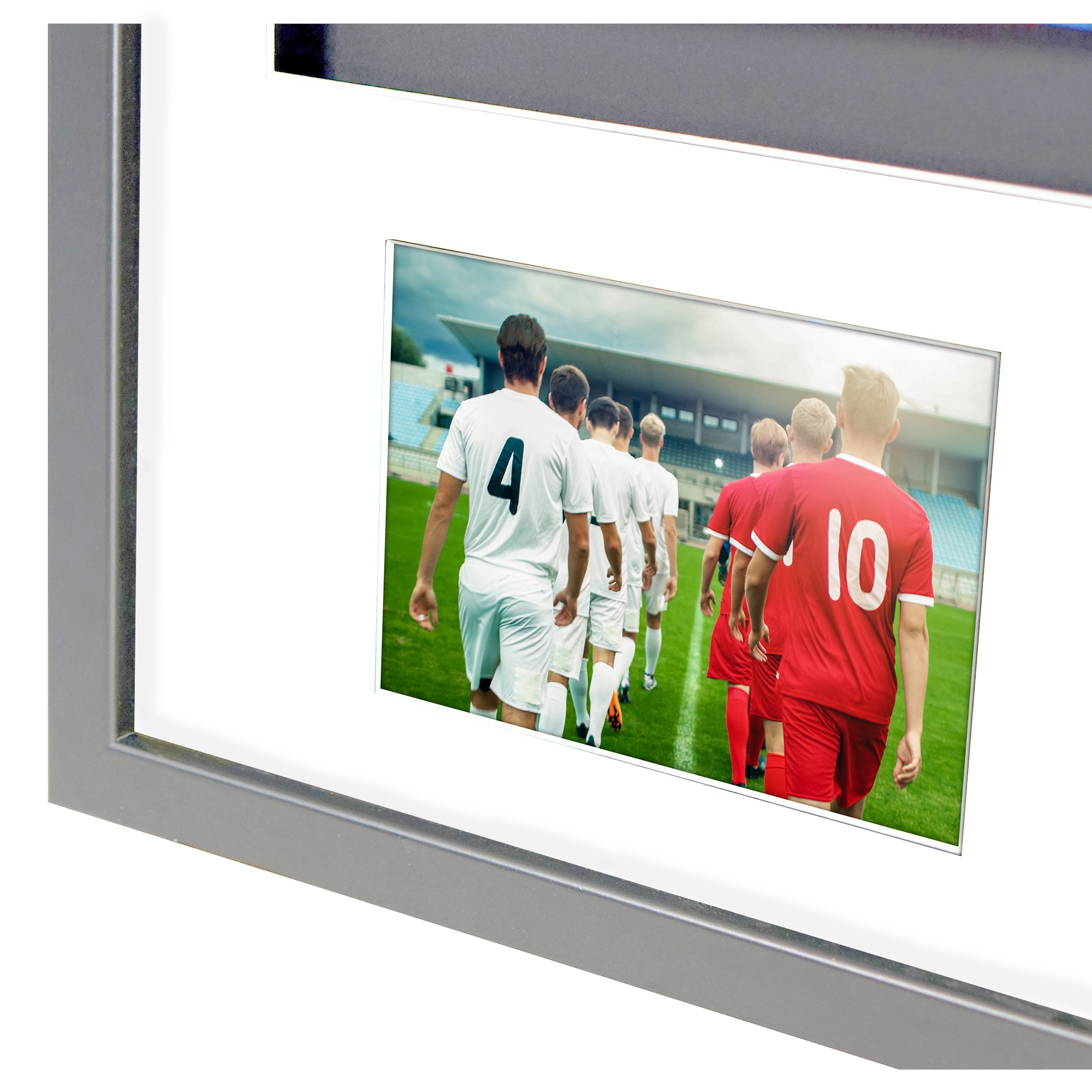 Vivarti DIY 3D Mounted + Double Aperture Sports Shirt Display Silver Frame