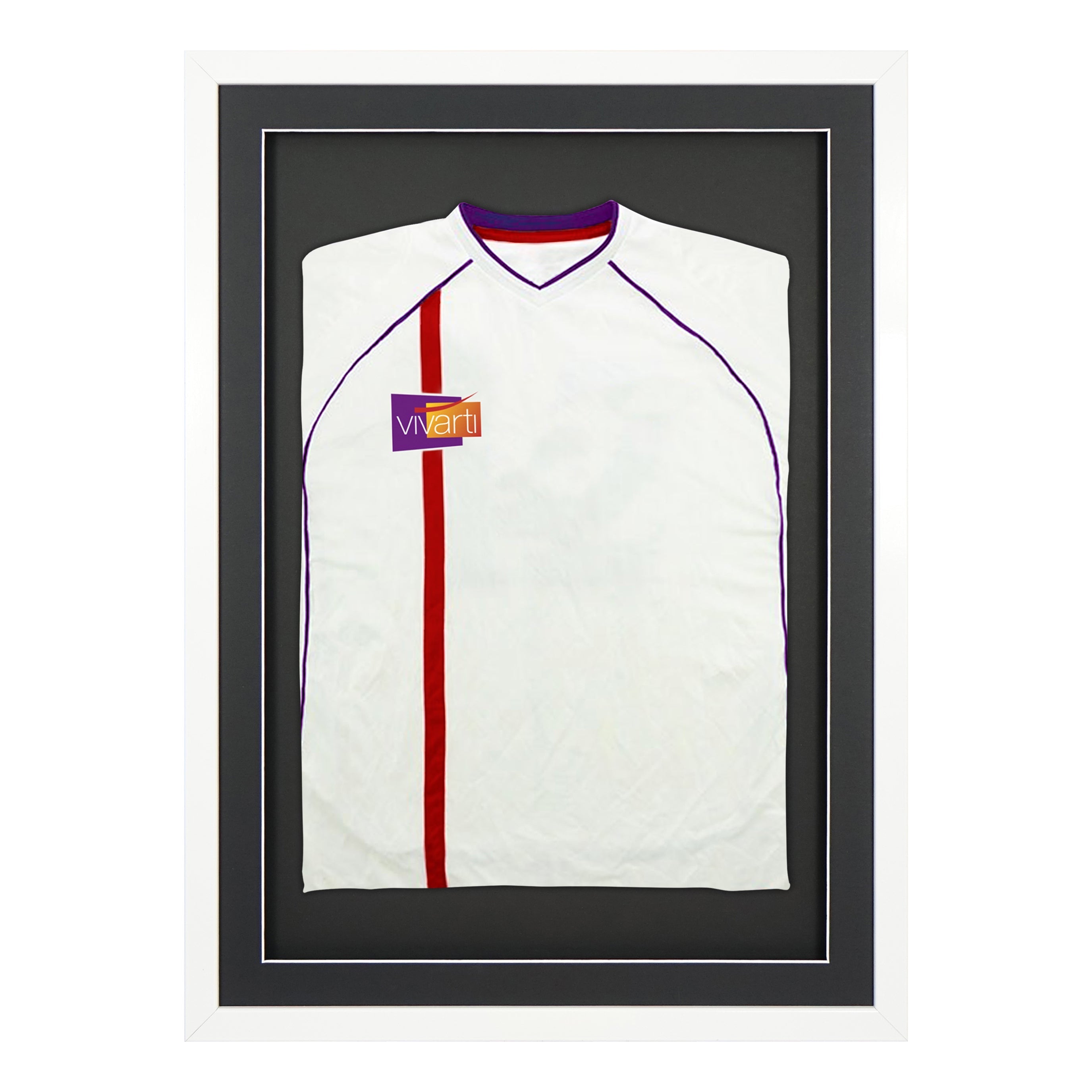 Vivarti DIY baby standaard sportshirt display frame 40x50cm - zwart frame, wit binnenframe, zwarte rugkaart Vivarti DIY baby standaard sportshirt display frame 40x50cm - zwart frame, wit binnenframe, zwarte rugkaart