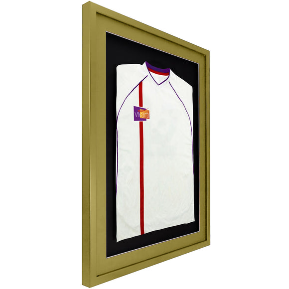Vivarti DIY 3D Mounted Sports Shirt Display Gold  Frame with Colour Mounts